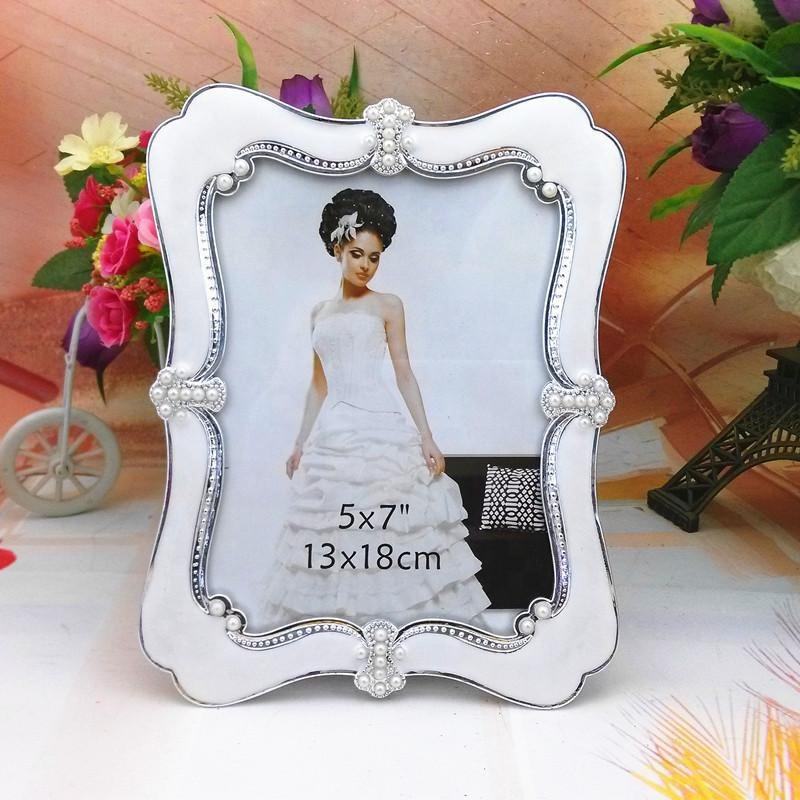 Resin silver edge photo frame pearl photo frame Diamond sparkling frame