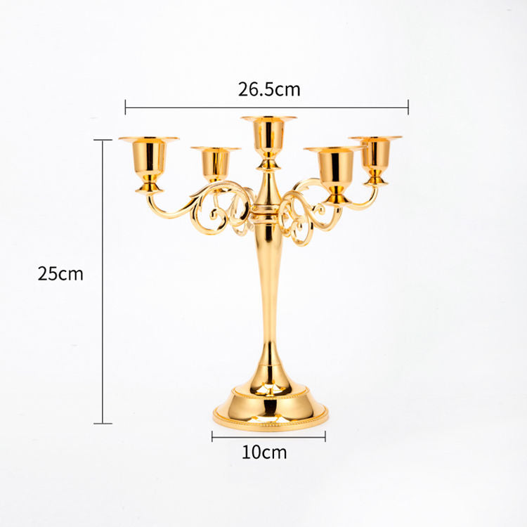 Gold Metal Candle Holder Set of 3 ( 23cm;28cm;33cm High)