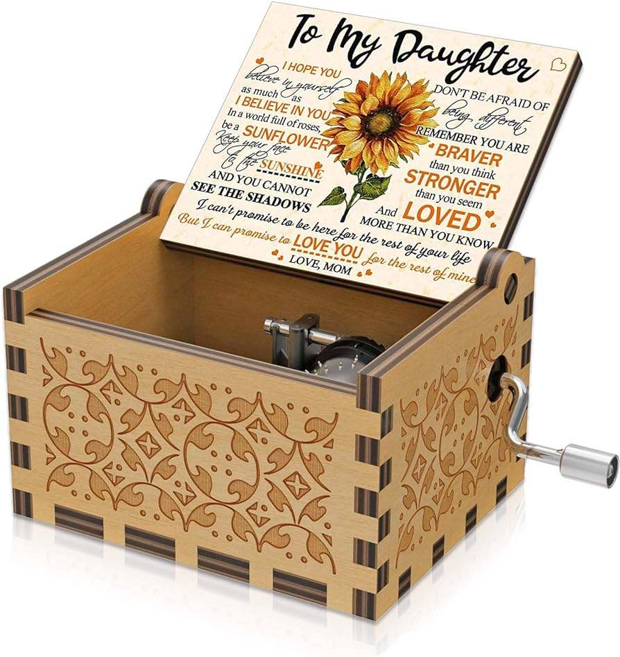 To My Daughter Wooden music box 65*51*42mm