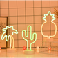 LED Cactus Neon Sign Lights with Stand Base - Battery or USB Powered Neon Lights for Bedroom, Baby Room, Weddings, Parties, and More