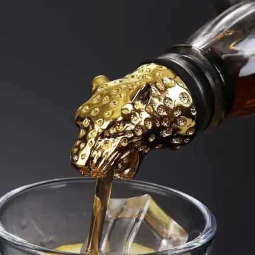 Gold leopard oil & wine pourer