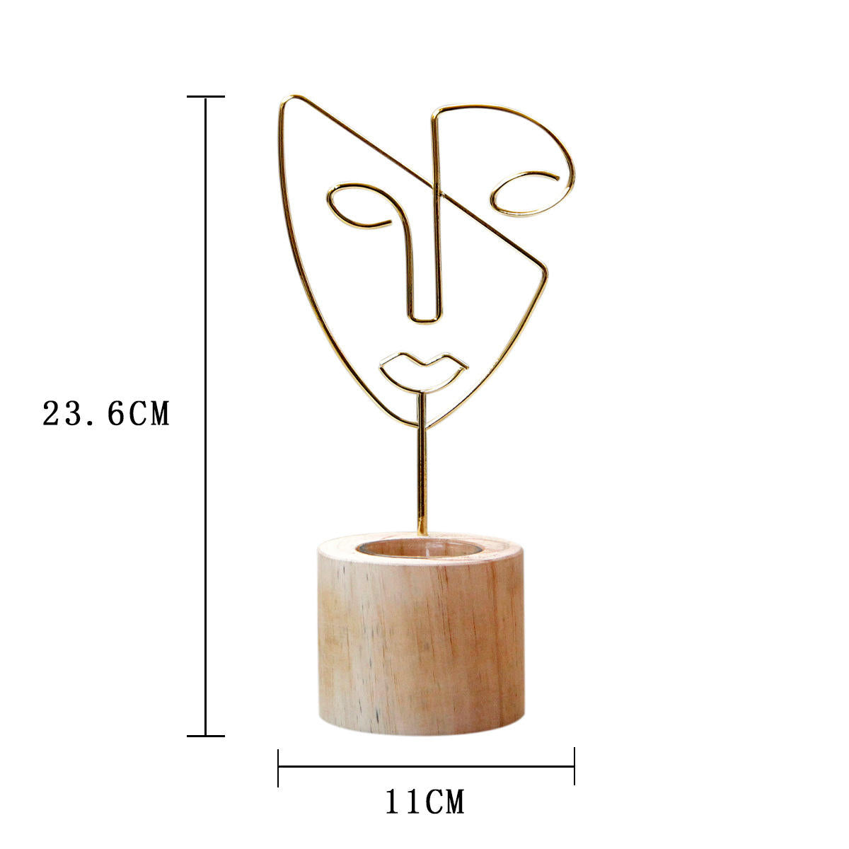 Northern European modern home decoration abstract art facial makeup Candlestick simple wind metal iron wooden candle cup