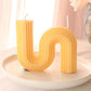 Geometric S Shaped Pillar Soy Candle