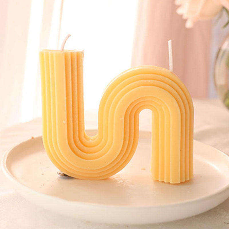 Geometric S Shaped Pillar Soy Candle