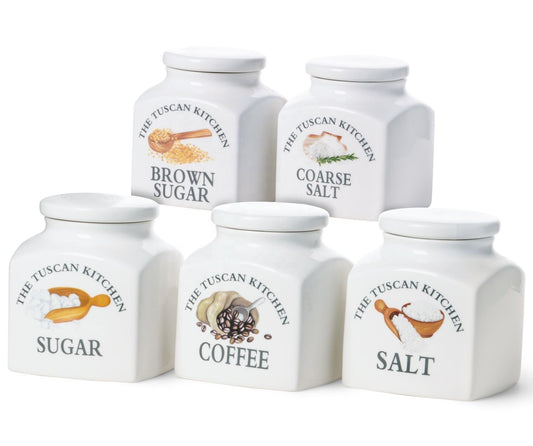 Tuscan Kitchen Porcelain Square Sugar Cannister 1L