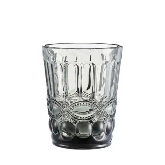 Embossed glass water cup Electroplating