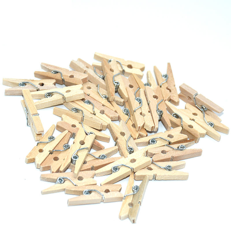 Jimao Wholesale Handmade Mini Wooden Clips Custom Color Craft Hanging Clips Small Wooden Clothespin for Home