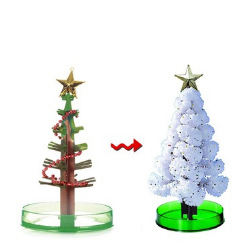 Xmas Gift Novelty Kids Toys Magic Funny Snowman Paper Magic Crystal Growing Christmas Tree