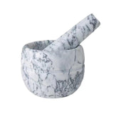 Marble mortor and pestle;
Size: 13*13*9cm; 
Pestle: R5*15cm;