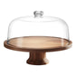Cake Stand Cake Plate Server Platter with Dome, Acacia Wood wooden candle stick