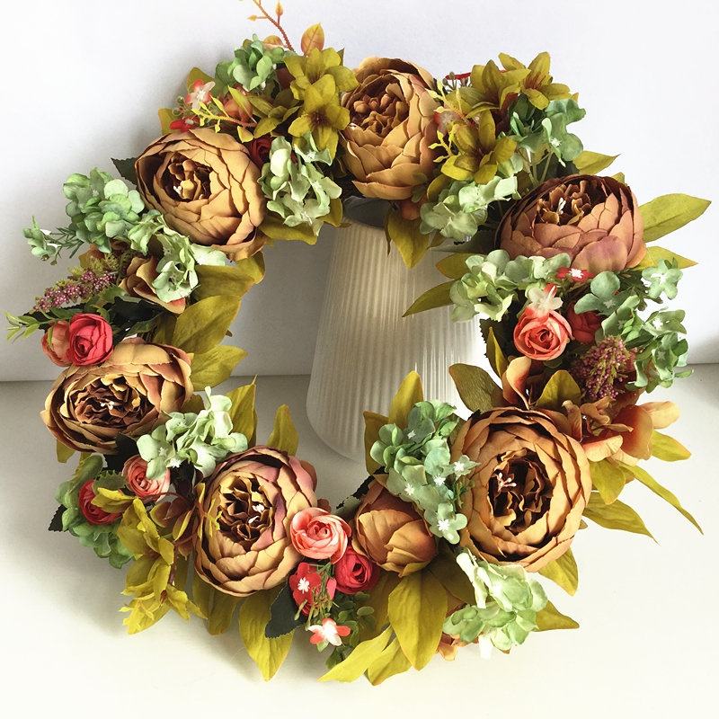 Chrysanthemum pumpkin Berry Maple Leaf Wreath?43CM