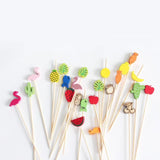 Red Flamingo Tropical Luau Beach Cocktail Party Picks Wooden Picks