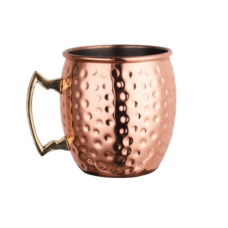 Moscow Mule Rosegold 500ml Hammered Barrell Copper Plated Cups