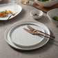 White Speckeld Japanese flat round dinner dishes with spots for restaurant ceramics white 10" plate