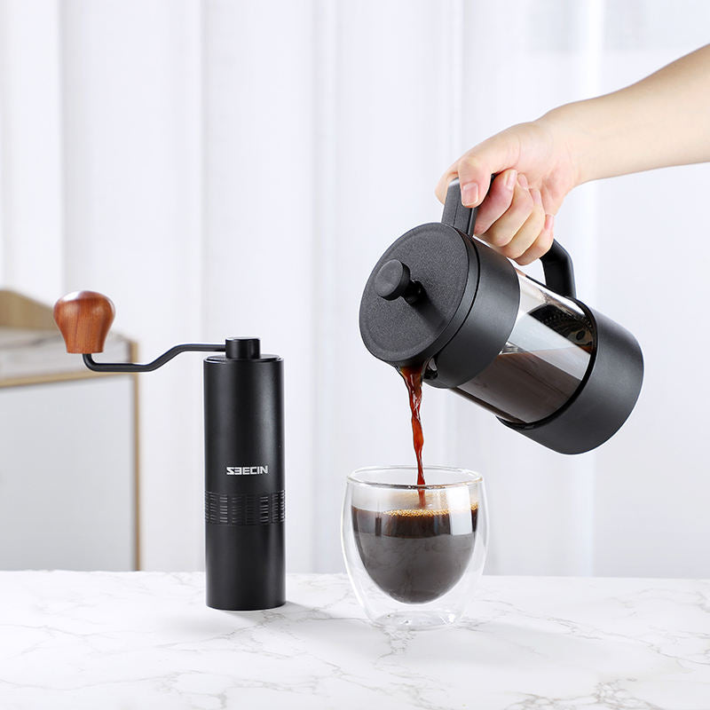 Coffee Tea 1000ml French Press Plastic Black Heat-resistant Borosilicate Glass French Press Coffee Maker