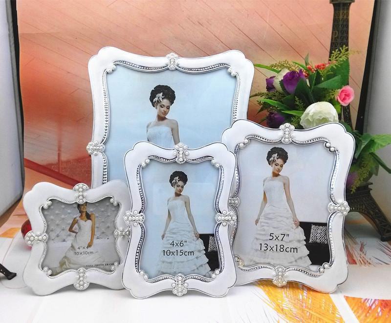 Resin silver edge photo frame pearl photo frame Diamond sparkling frame