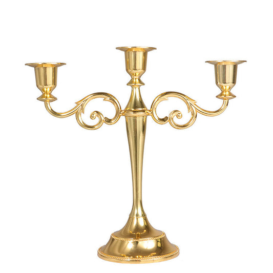 Gold Metal Candle Holder Set of 3 ( 23cm;28cm;33cm High)