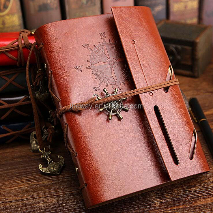 Vintage Leather writing notebook refillable paper diary