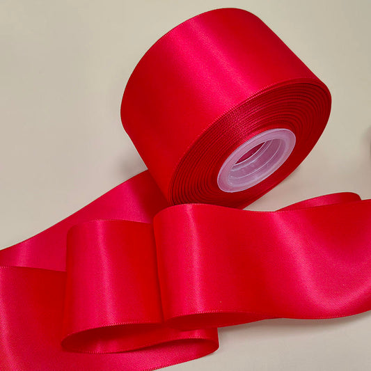 25mm Poppy Red Satin Ribbon