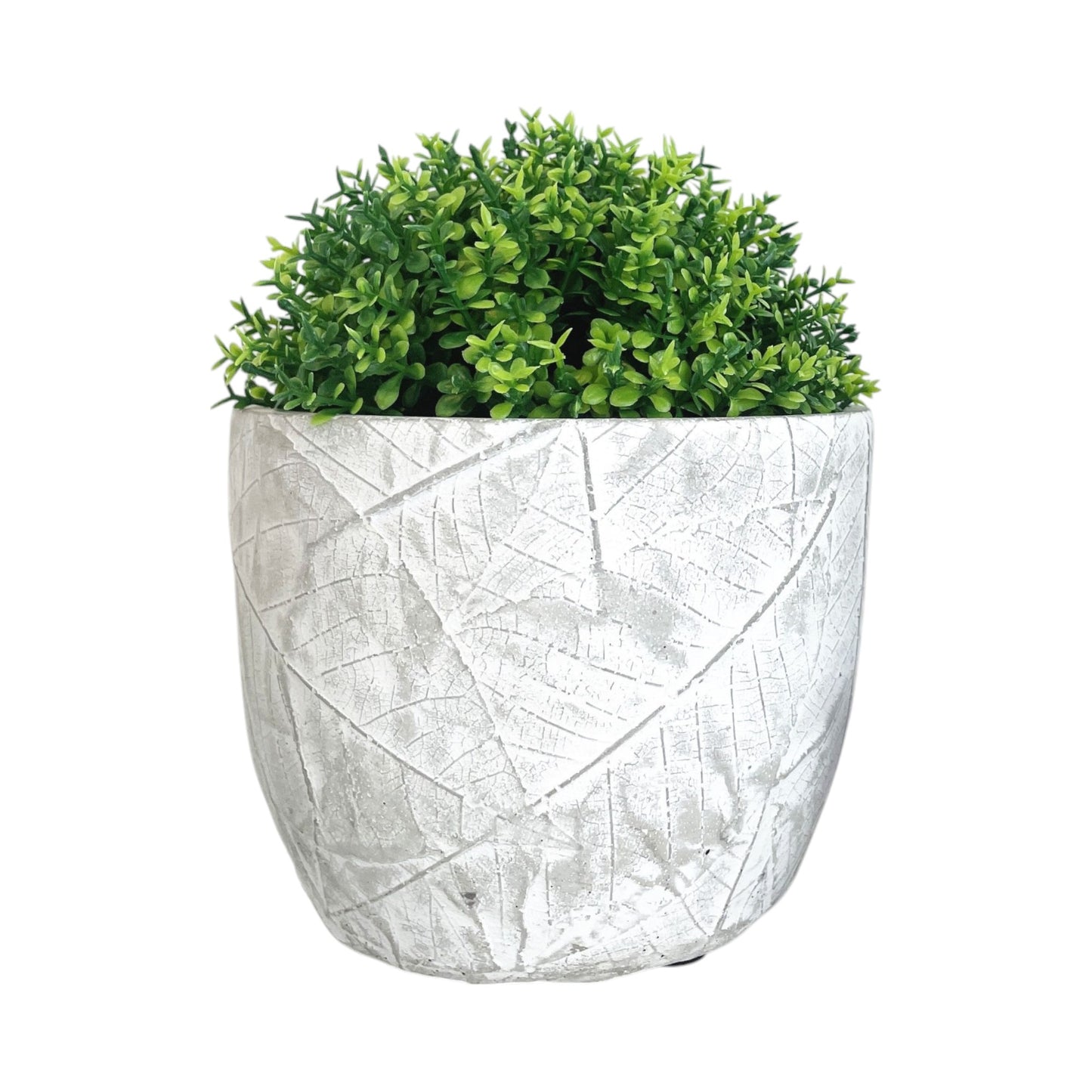 Mini White Cement Flowerpot - Nordic Design Style, Eco-Friendly, Round Shape, 11x11x9 CM