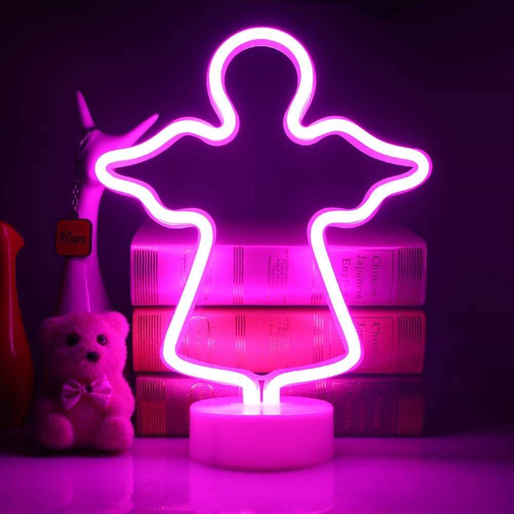 LED Holiday Angel Neon Lights for Decoration LED christmas light indoor battery power use