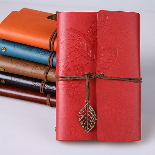 Vintage PU Leather Cover Loose Leaf Blank Journal Notebook travel Spiral Notebook