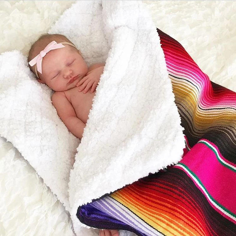 Mexican cotton Serape Baby Blanket