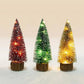 Gold Eco-friendly Christmas Decorations Pine needle Mini Artificial Christmas tree With Led Lights 7cm