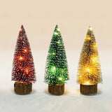 Red Eco-friendly Pine Needle LED Table Mini Trees Artificial Colorful Mini Christmas Tree with Lights 12cm