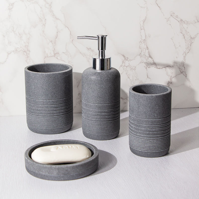 Modern Slate sandstone resin toothbrush holder grey