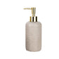 Earthly Elegance sandstone resin tray soap dispenser bathroom accessory beige