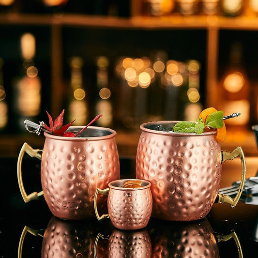 Moscow Mule Barrell Copper Plated Cups Rosegold 60ml Hammered