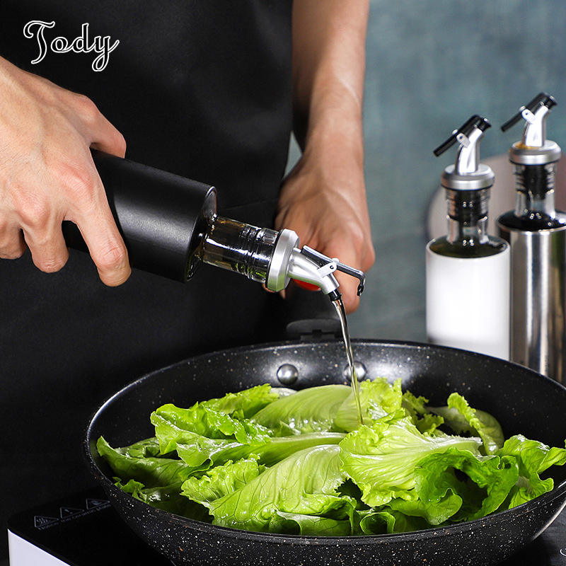 Food Grade Kitchen Olive Oil Sprayer Refillable Dispenser Glass Bottle for cooking Black 350ml