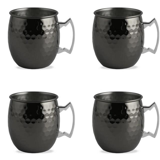 Moscow Mule Barrell Copper Plated Cups Black 500ml