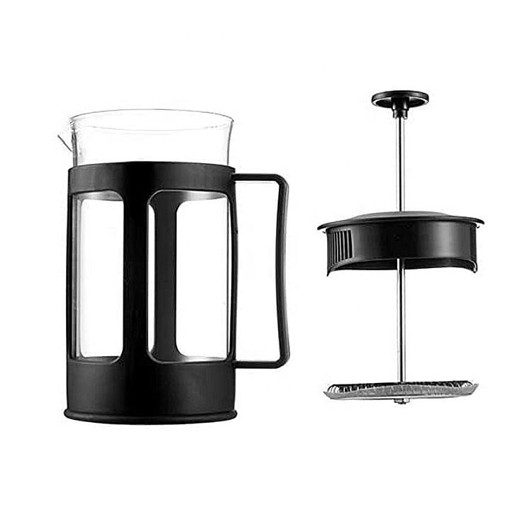 350ml Black Plastic Case Coffee Press High Temperature Resistance Glass Press Coffee Maker French Press