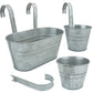 Galvanized Hanging Flower Pot With Removable Hooks