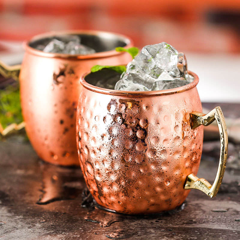 Moscow Mule Rosegold 500ml Hammered Barrell Copper Plated Cups