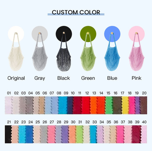 35X36CM Long Handle Colorful Mesh Fashion Shopping Bag Avocado Green