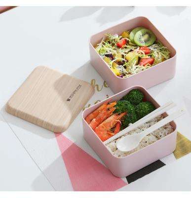 2 layered Bento lunch box with cutlery