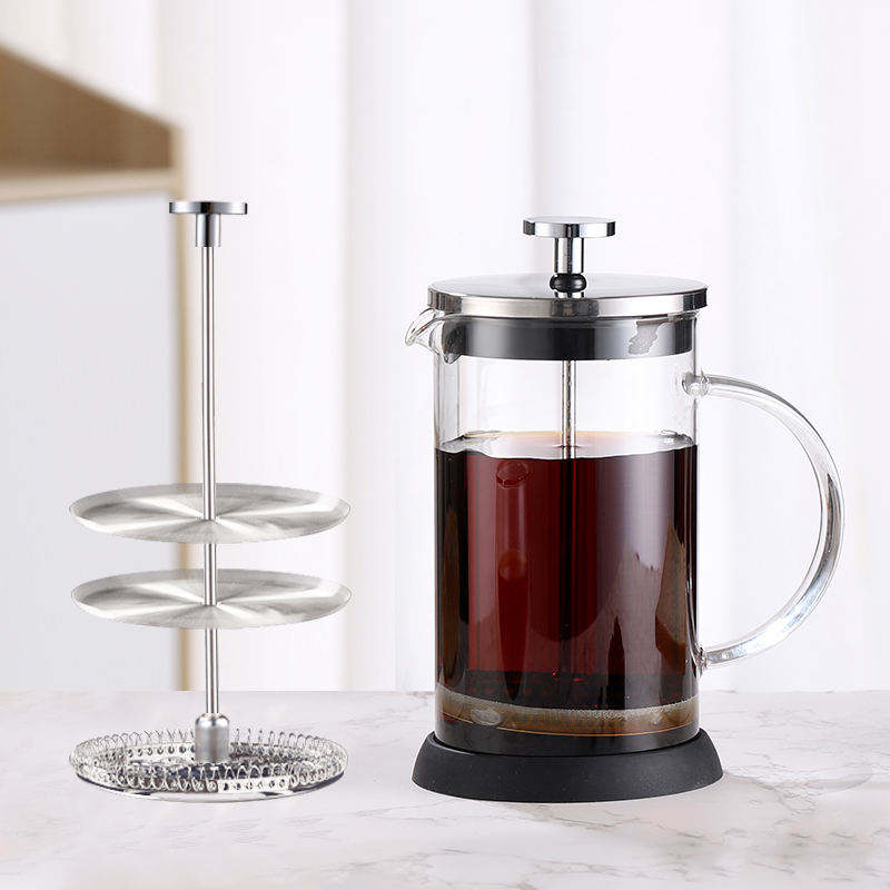 1000ml mini manual high borosilicate glass with lid French press coffee maker