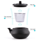 0.9 LITRE CAST IRON TEAPOT BLACK