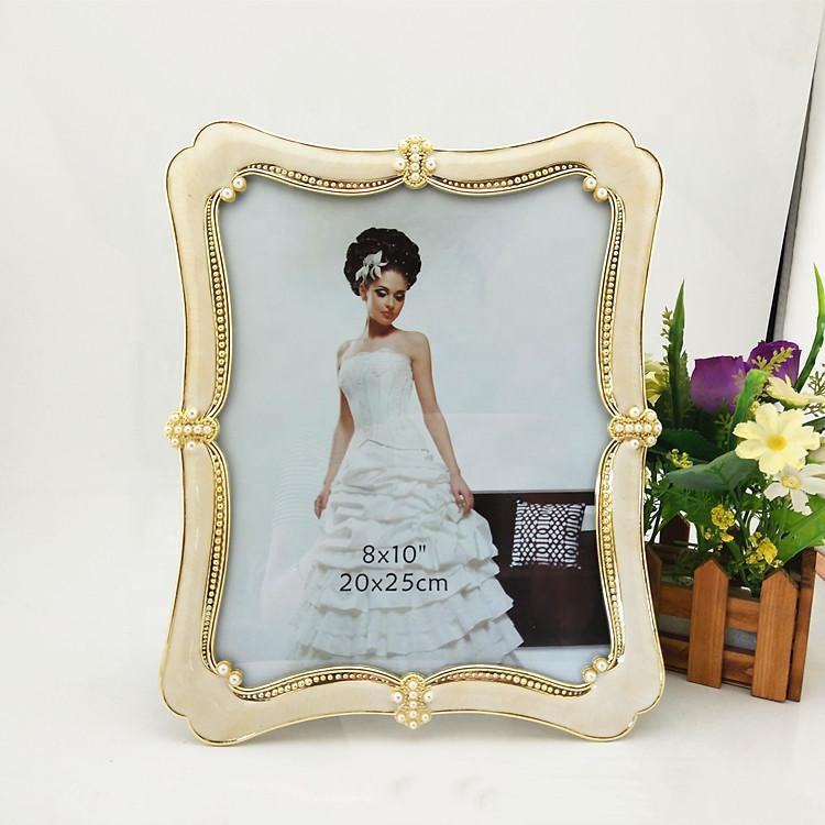 Resin silver edge photo frame pearl photo frame Diamond sparkling frame