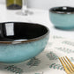 Mediterranean Blue Ceramic Bowl Set of 4 - Elegant, Durable, and Versatile Dining Bowls for Home and Kitchen