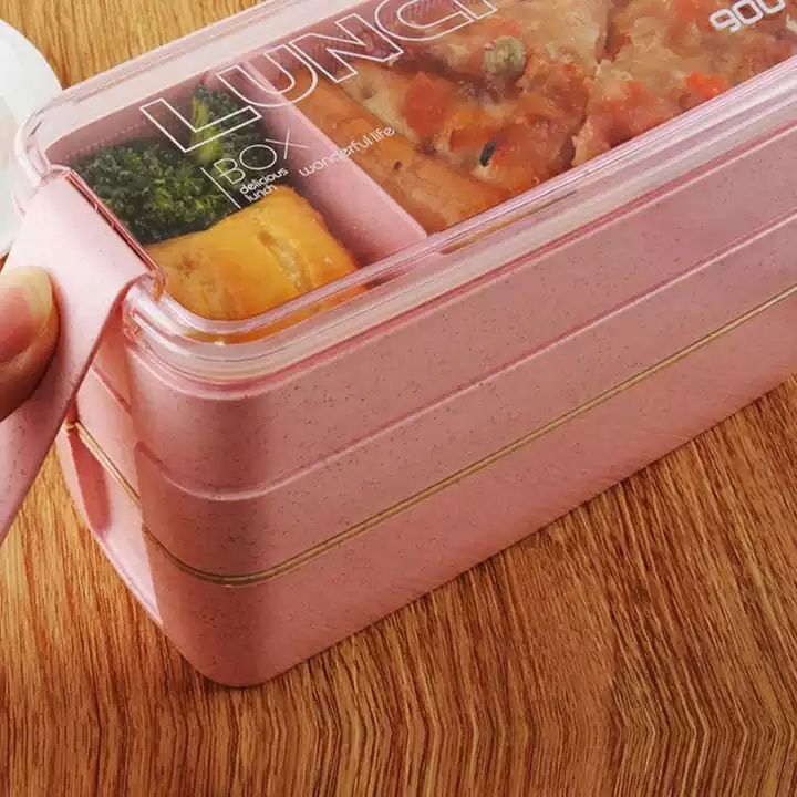 Triple Wheat Sustainable lunch box Pink 900ml