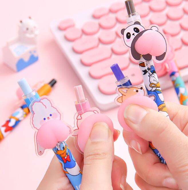 Cartoon Pressure reduced gel pen with soft tip