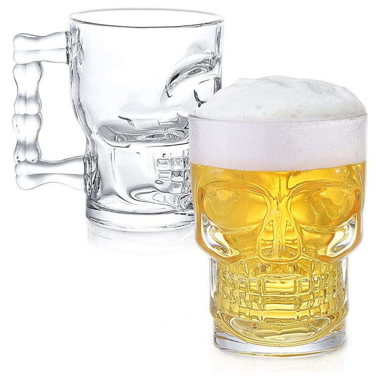 Handmade Double Walled Skull Glass - 250ml Halloween Party Drinkware, American Style