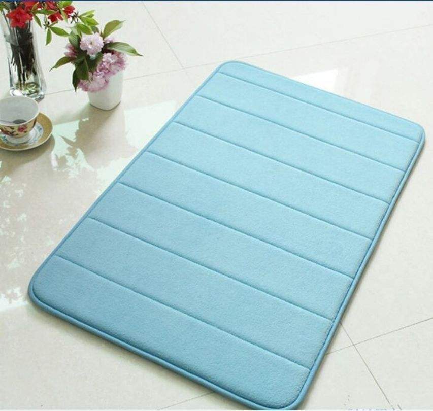 Memory Foam non slip bathroom mat 60x90cm Blue