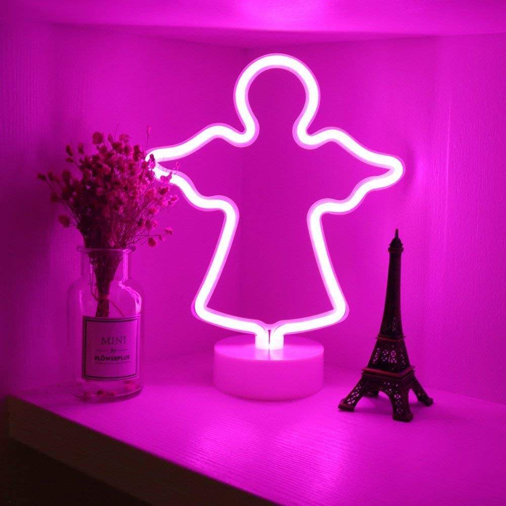 LED Holiday Angel Neon Lights for Decoration LED christmas light indoor battery power use