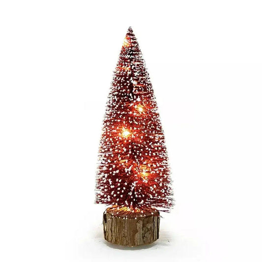 Gold Eco-friendly Christmas Decorations Pine needle Mini Artificial Christmas tree With Led Lights 7cm