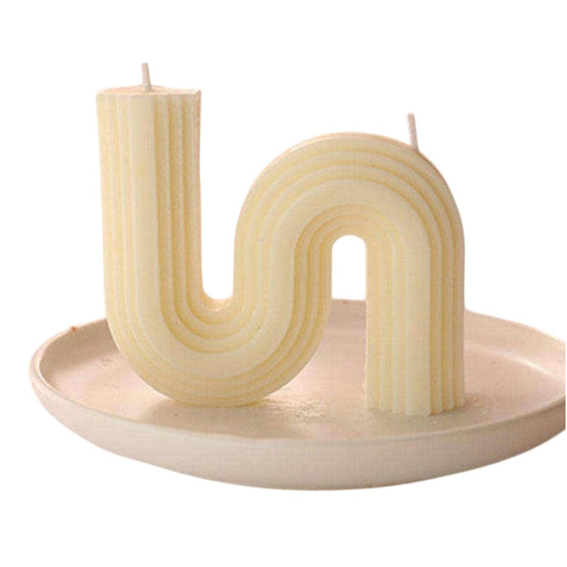 Geometric S Shaped Pillar Soy Candle